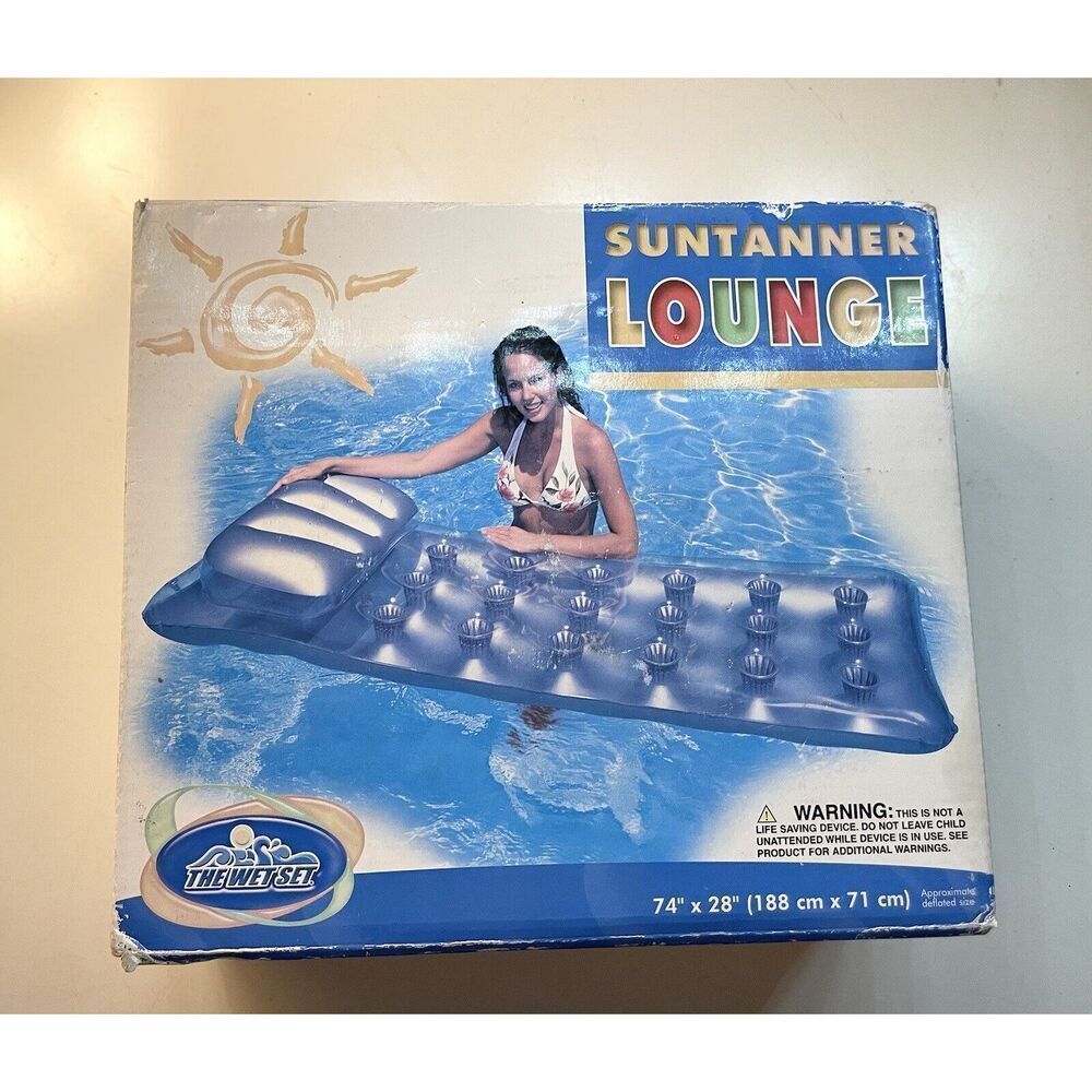Vintage Intex The Wet Set floating Raft Inflatable Pool Float Toy - Picture 2 of 3